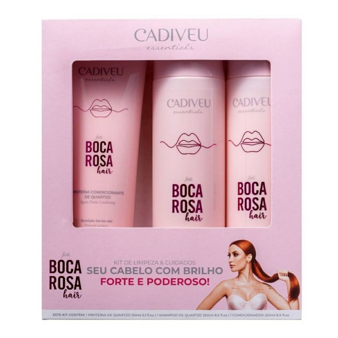 Fashion Cadivel Boca Rosa kit de limpeza e cuidados.