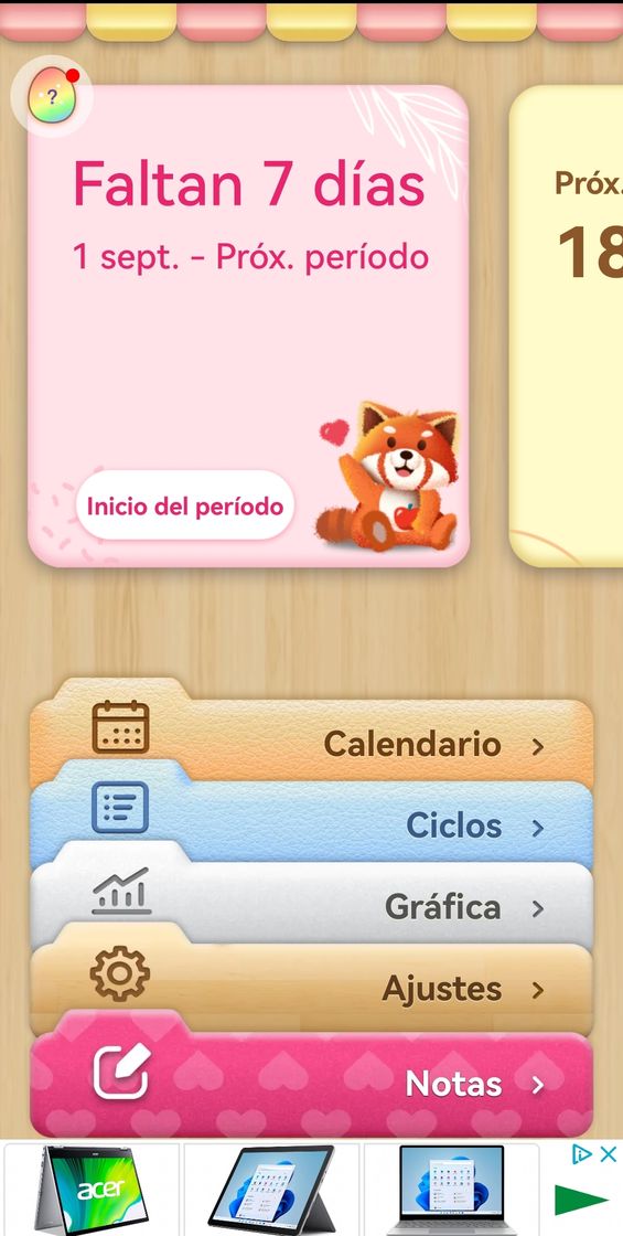 App Mi Calendario de regla