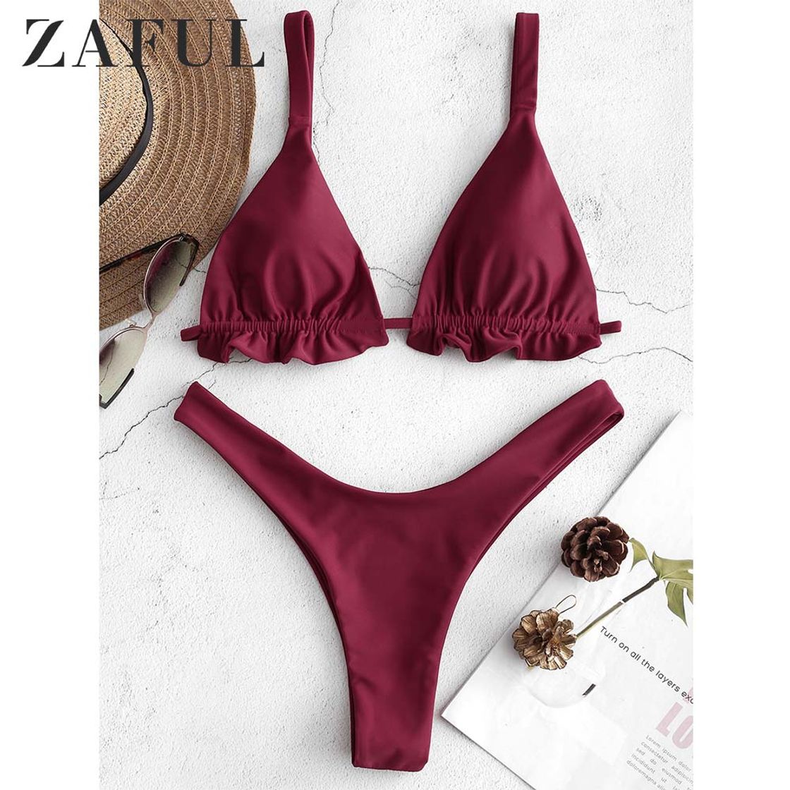 Lugar ZAFUL - Conjunto de bikini acolchado para mujer