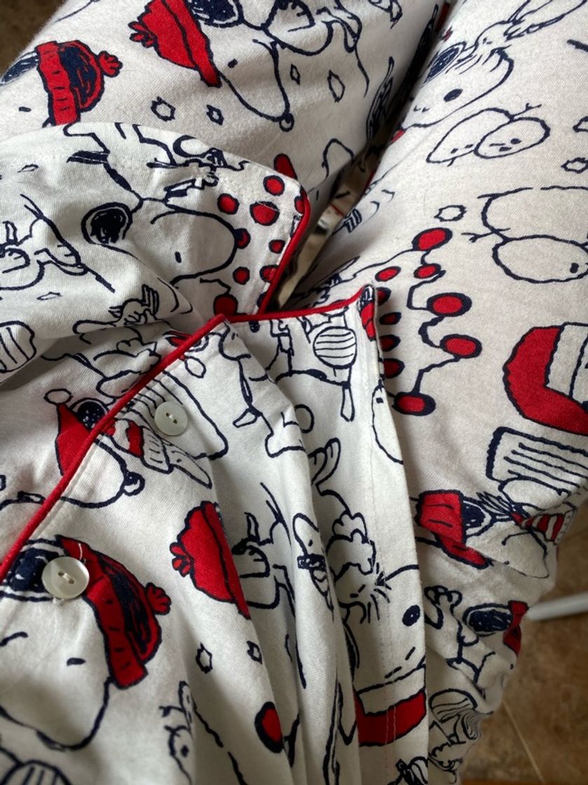 Moda Pijama largo camisero estampado Snoopy 