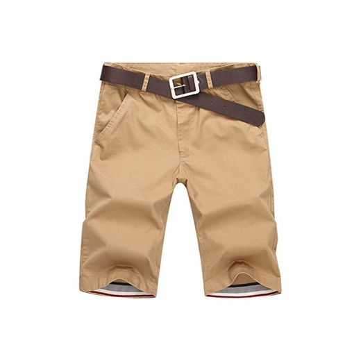 Short Pantalones para Hombre Bermudas Masculinas Casuales De Color Sólido De Moda