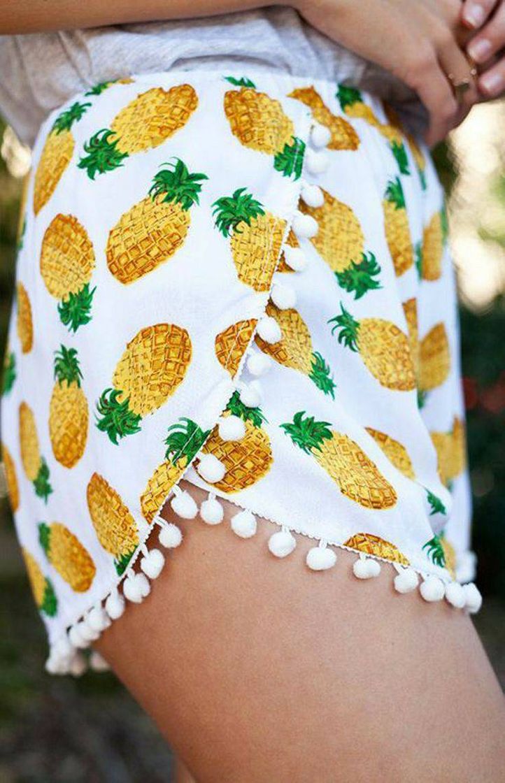 Moda Shorts de abacaxi