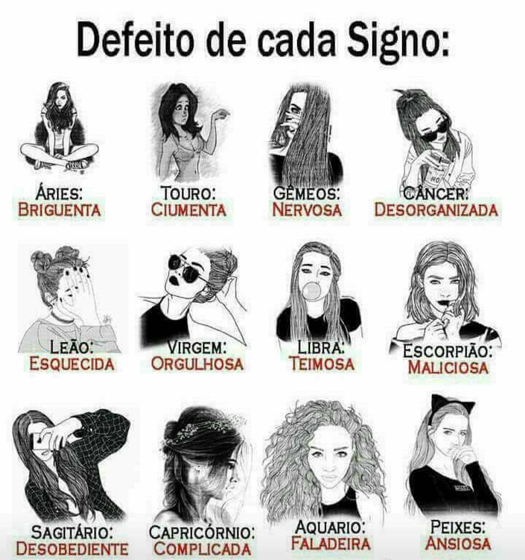 Moda Defeito dos signos 