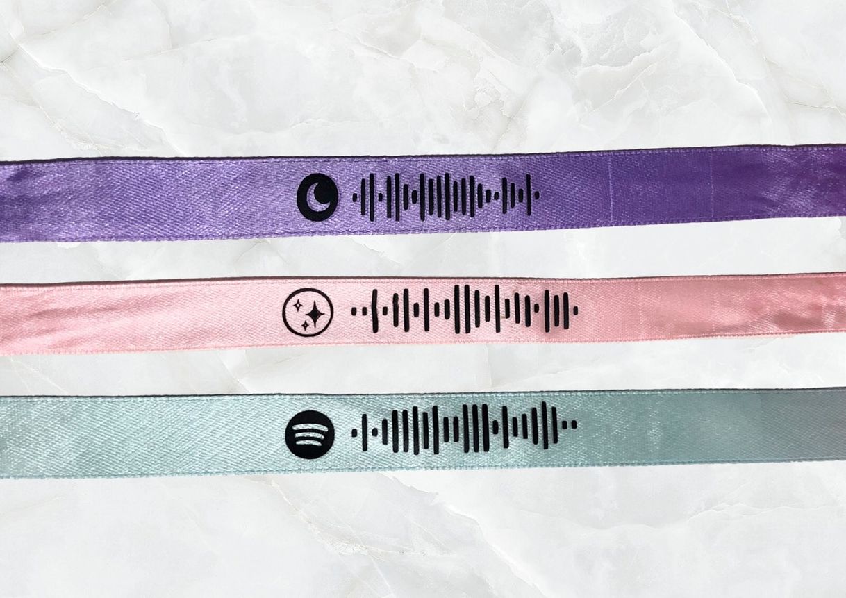 Moda Pulsera de tela con canción Spotify