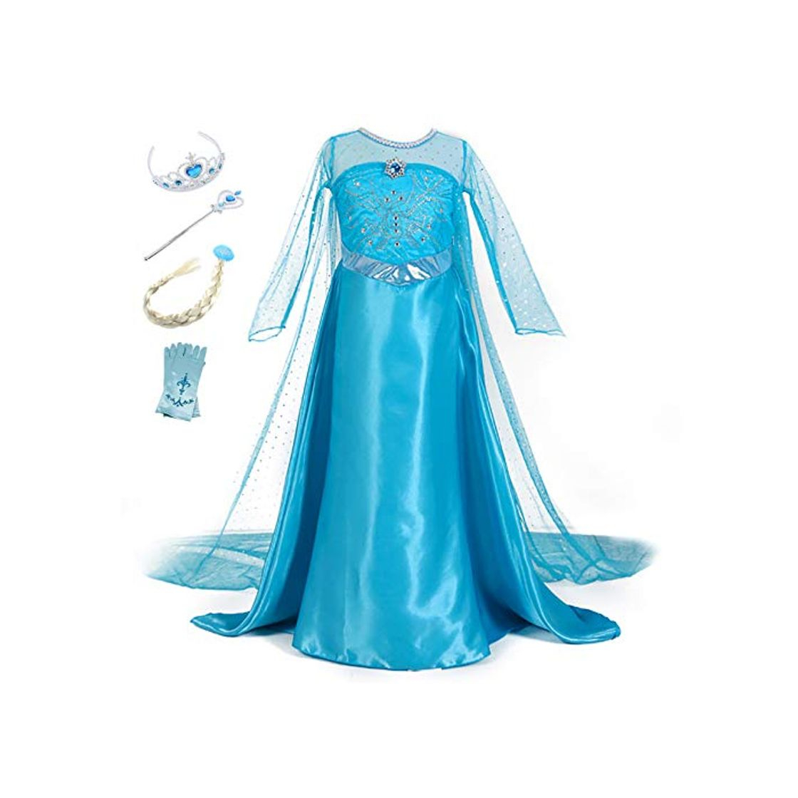 Product YOSICIL Vestido de Princesa Elsa Vestido Frozen Niñas Disfraz Traje de Cumpleaños