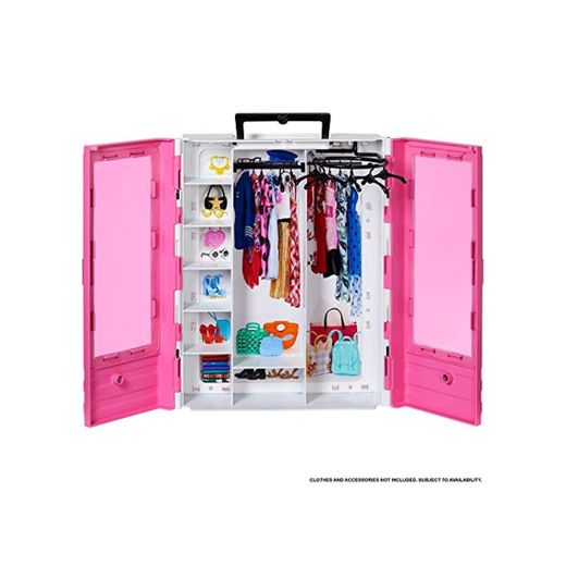 Barbie - Fashionista Armario Portable para Ropa y Accesorios de Muñecas