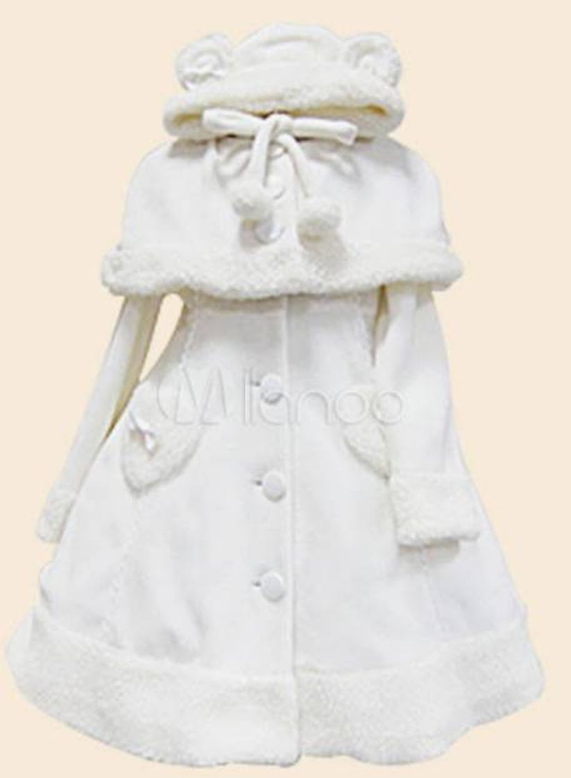 Fashion Jaqueta Lolita com pom conjunto Com Capuz de gabardine cor s