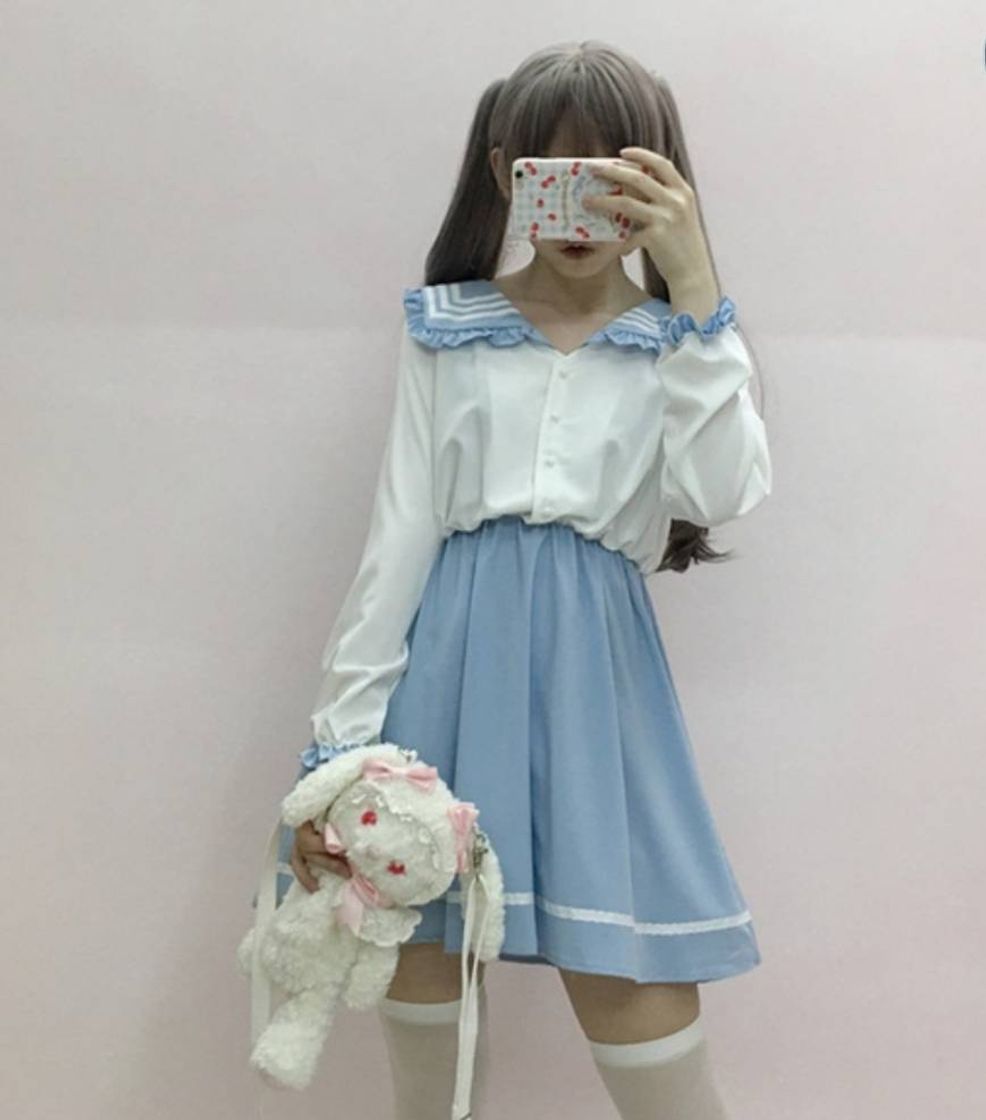 Moda Vestido de colégio para menina japonesa loli vestido de mang