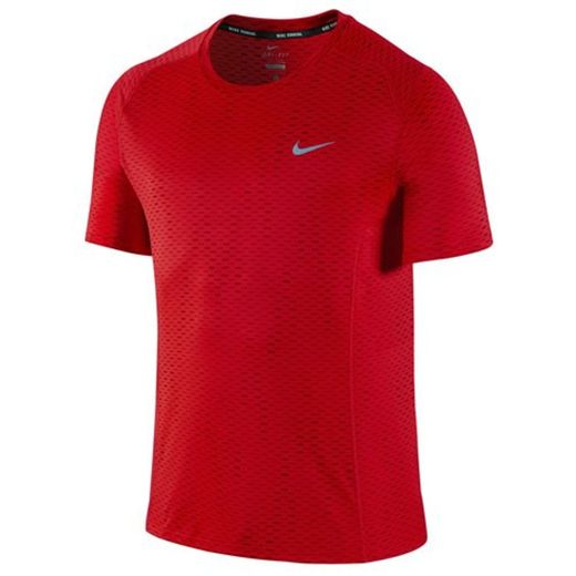 Nike DRI-FIT Miler Fuse SS - Camiseta para Hombre, Color Rojo