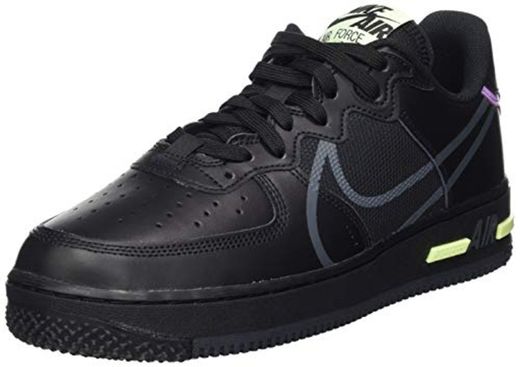 Nike Air Force 1 React, Zapatillas de básquetbol para Hombre, Negro