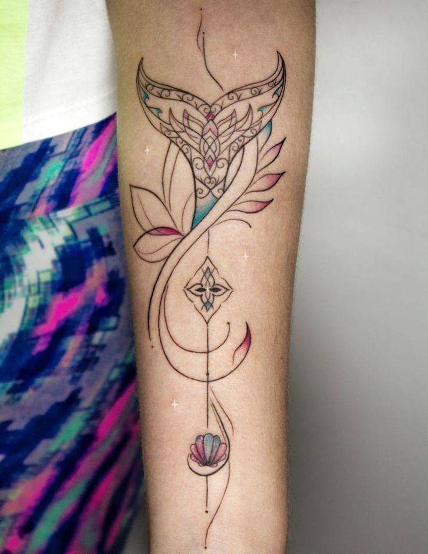 Fashion Tatuagem de sereia