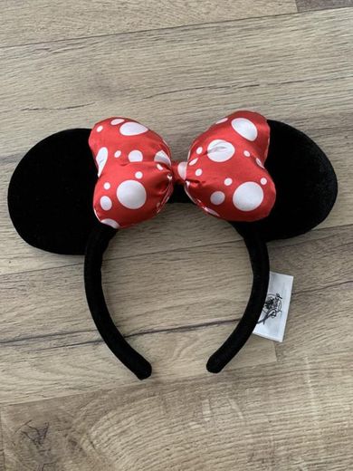 Minnie Mouse Satin Polka Dot Bow Ear Headband