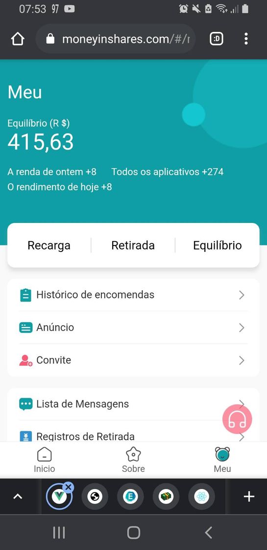 App S-share paga mesmo, bônus para novos indicados.