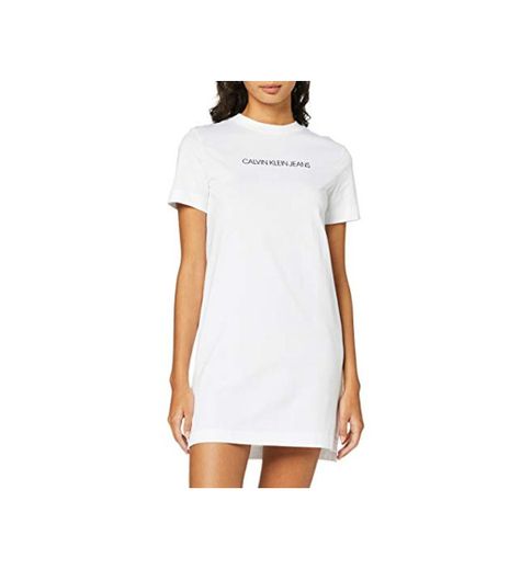 Calvin Klein Institutional T-Shirt Dress Vestido, Blanco