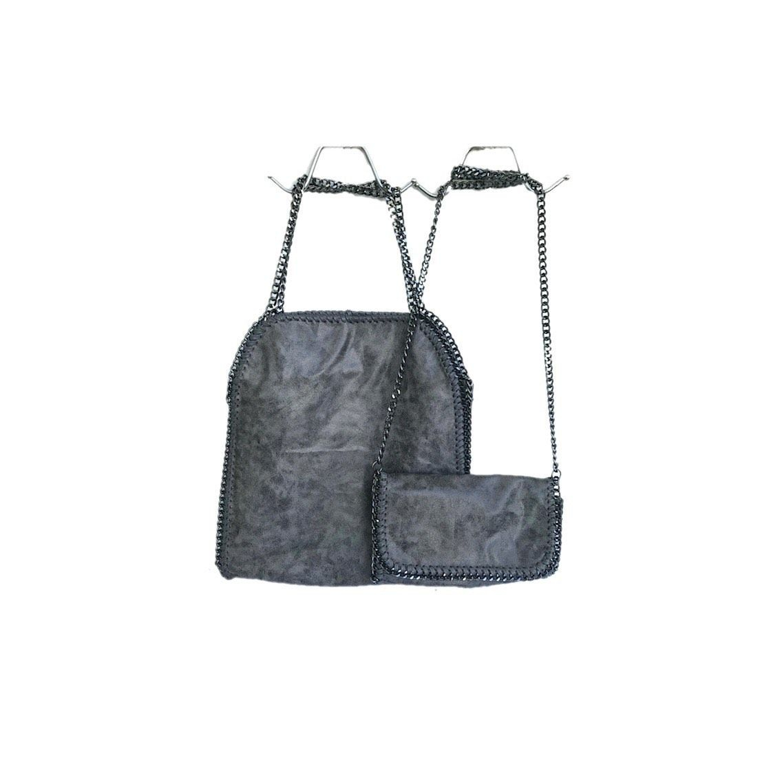 Fashion Bolso cadena gris grande