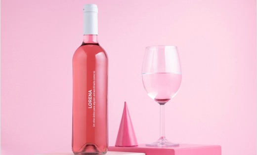 Vino rosa personalizable