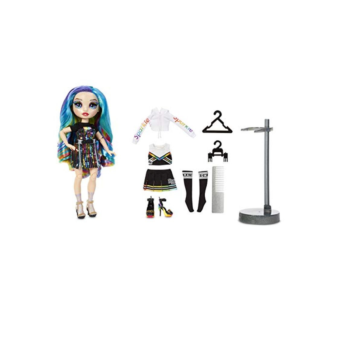 Social Rainbow High Muñecas de Moda Coleccionables-Ropa de Diseñador, Accesorios y Soporte-2 Atuendos