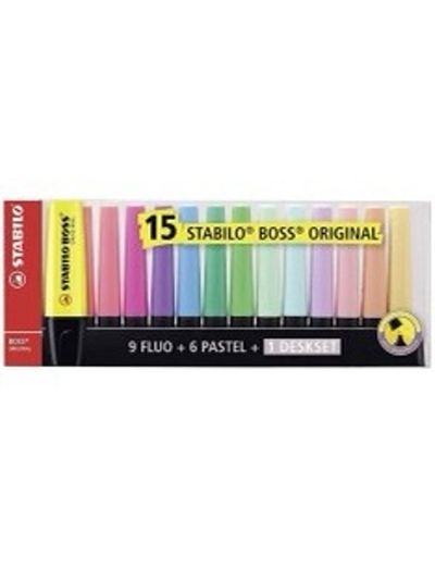 Pack stabilo boss 15 unidades 