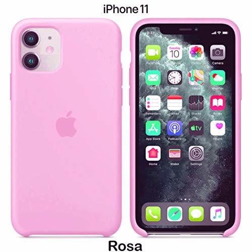 Electronic Funda Silicona para iPhone 11 Silicone Case, Logo Manzana, Textura Suave, Forro