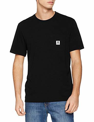 Fitness Element Basic Pocket Label Camisetas, Hombre, Negro