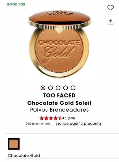 Chocolate Gold Soleil - Polvos bronceadores of TOO FACED ...