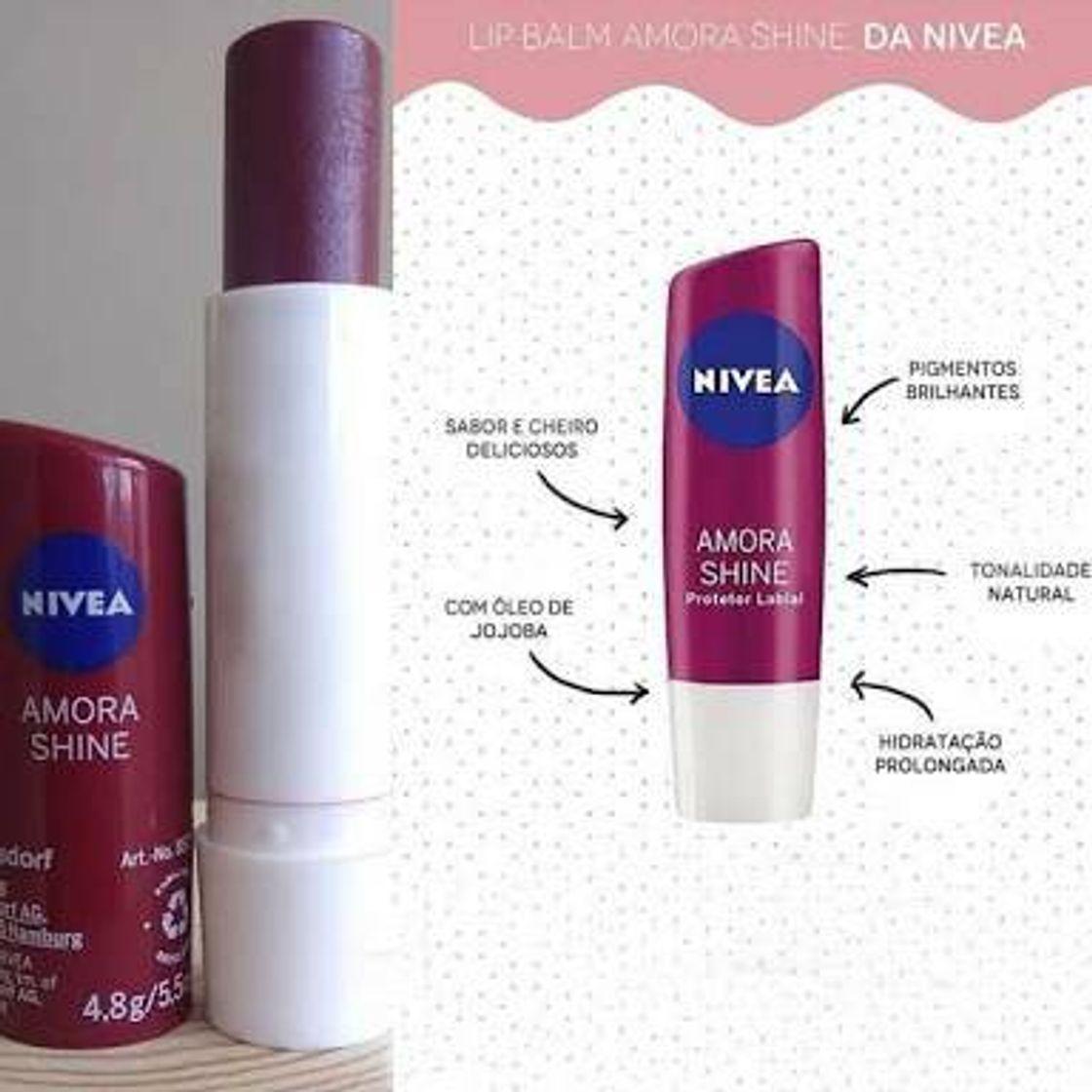 Social Protetor labial Nivea amora shine💜