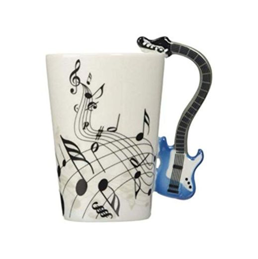 ufengke Creativo Guitarra Azul Tazas Mug De Porcelana Tazas De Café Personalizadas