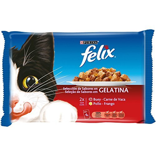 Productos Purina Felix Gelatina comida para gatos con surtido de carnes 10 x