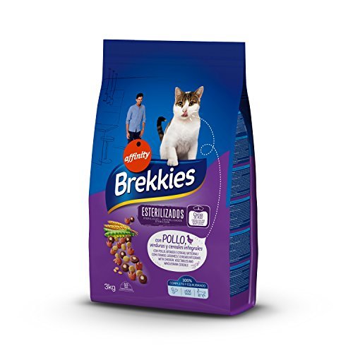 Lugar Brekkies Pienso para Gatos Gatos Esterilizados con Pollo y Verduras