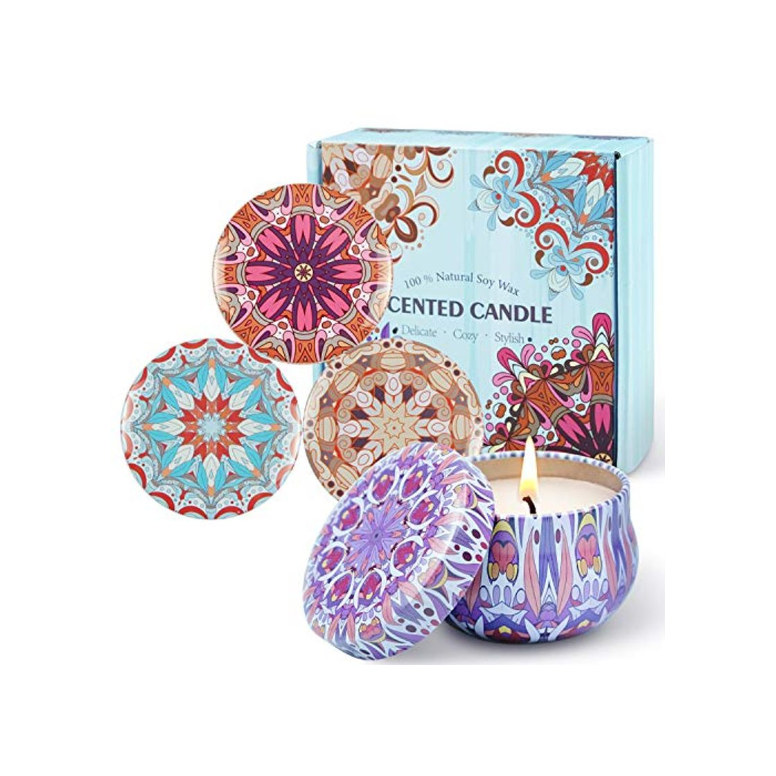 Social SCENTORINI Bohemio Velas Perfumadas Aromáticas 100% Cera de Soja Natural Decorativas Set