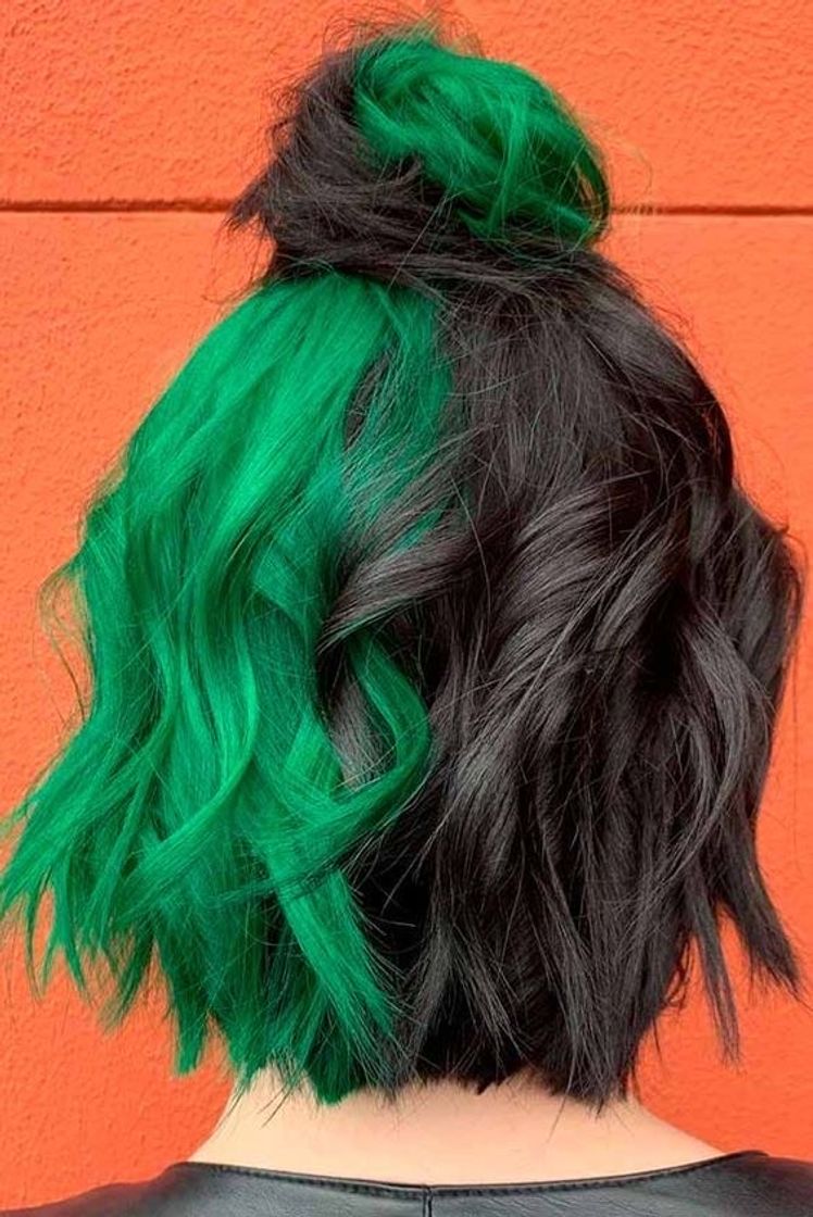 Moda Cabelo verde e preto 