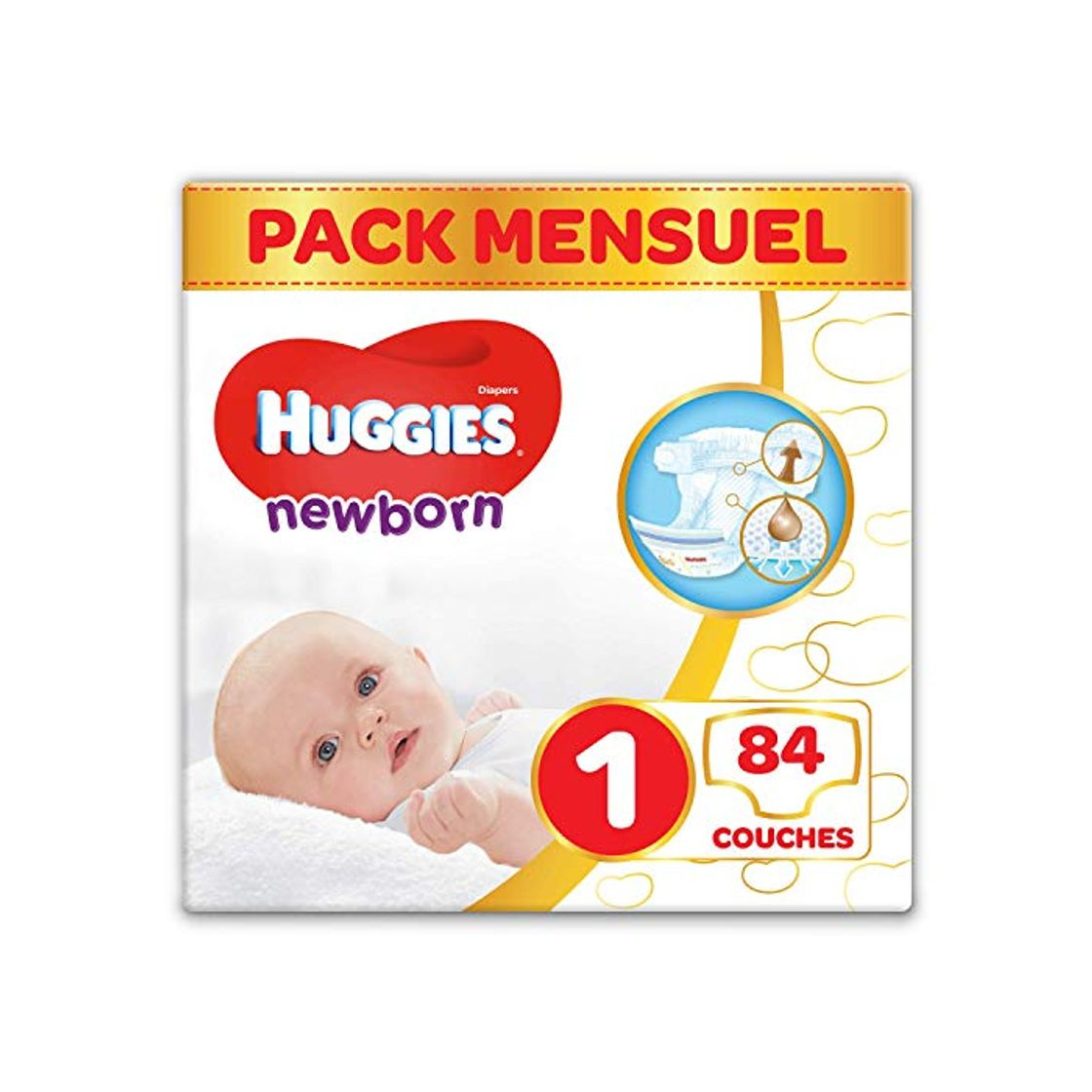 Beauty Huggies Newborn Pañales Recién Nacido Talla 1