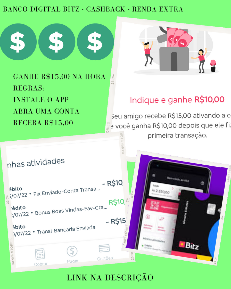 Fashion Banco digital Bitz - com CAShBACK 