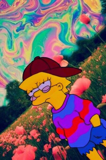 Walpaper Lisa Simpsons psicodélico 