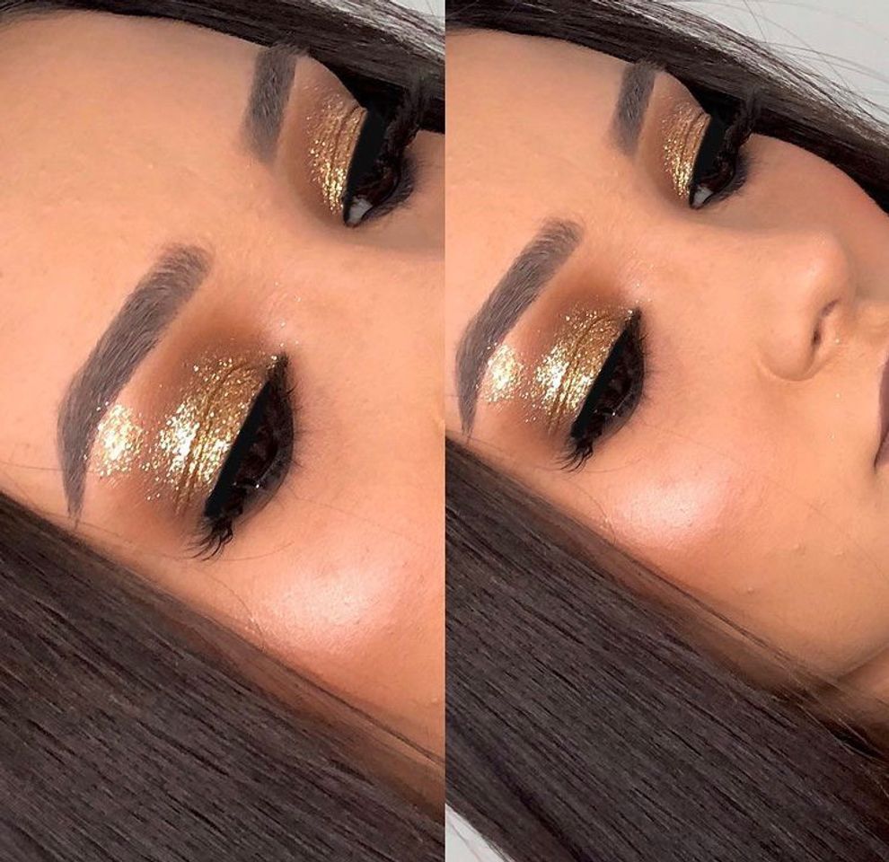 Fashion Smokey glam dourado 😍