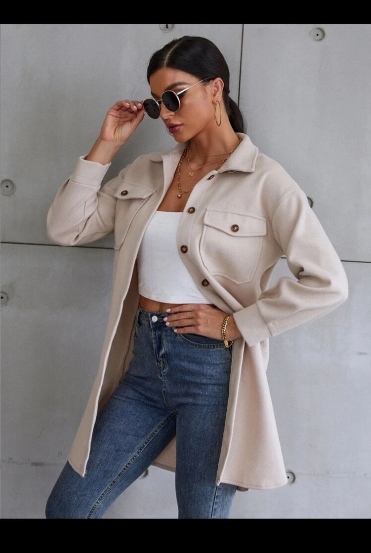 Drop shoulder flap Pocket Overcoat