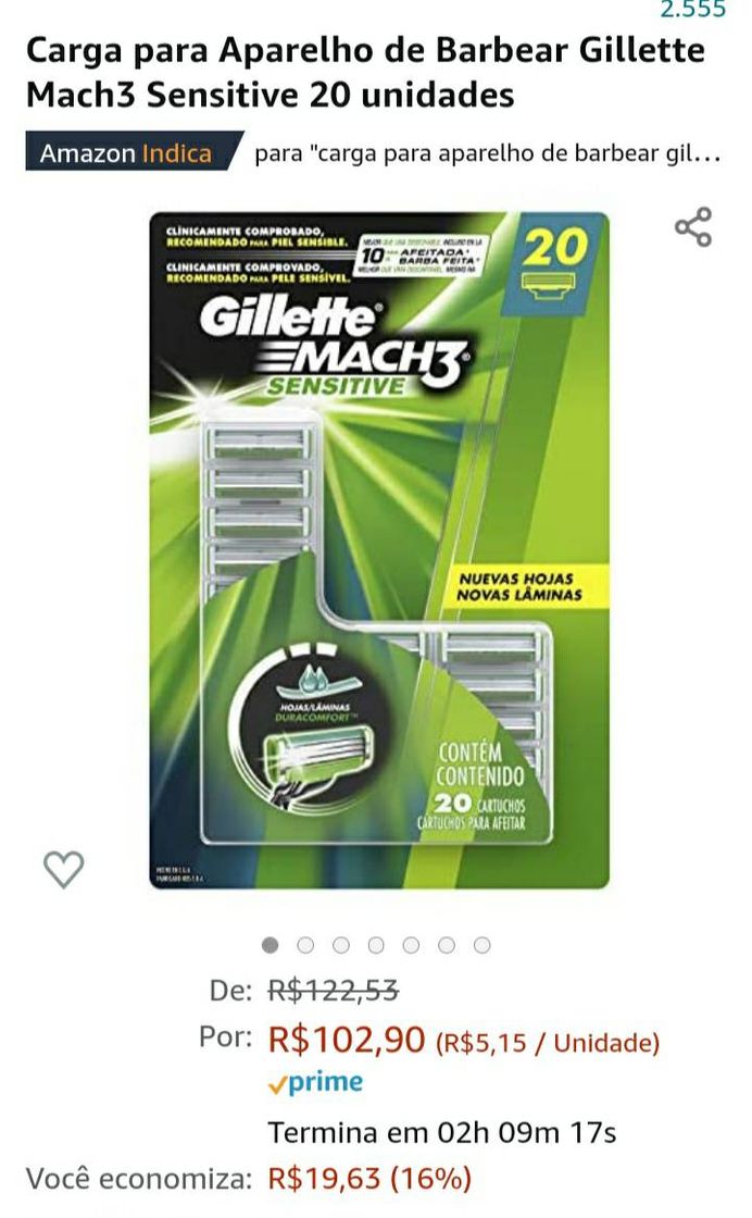 Moda Carga para aparelho de barbear gillette mach3 20 unidades