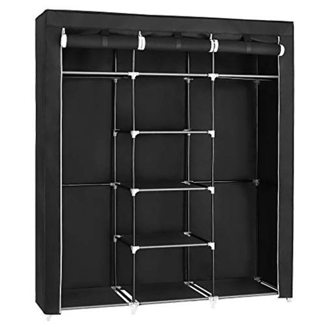 Elemento de la categoría hogar SONGMICS Armario Closet Organizador Textil Plegable Color Negro 175 x 150 x