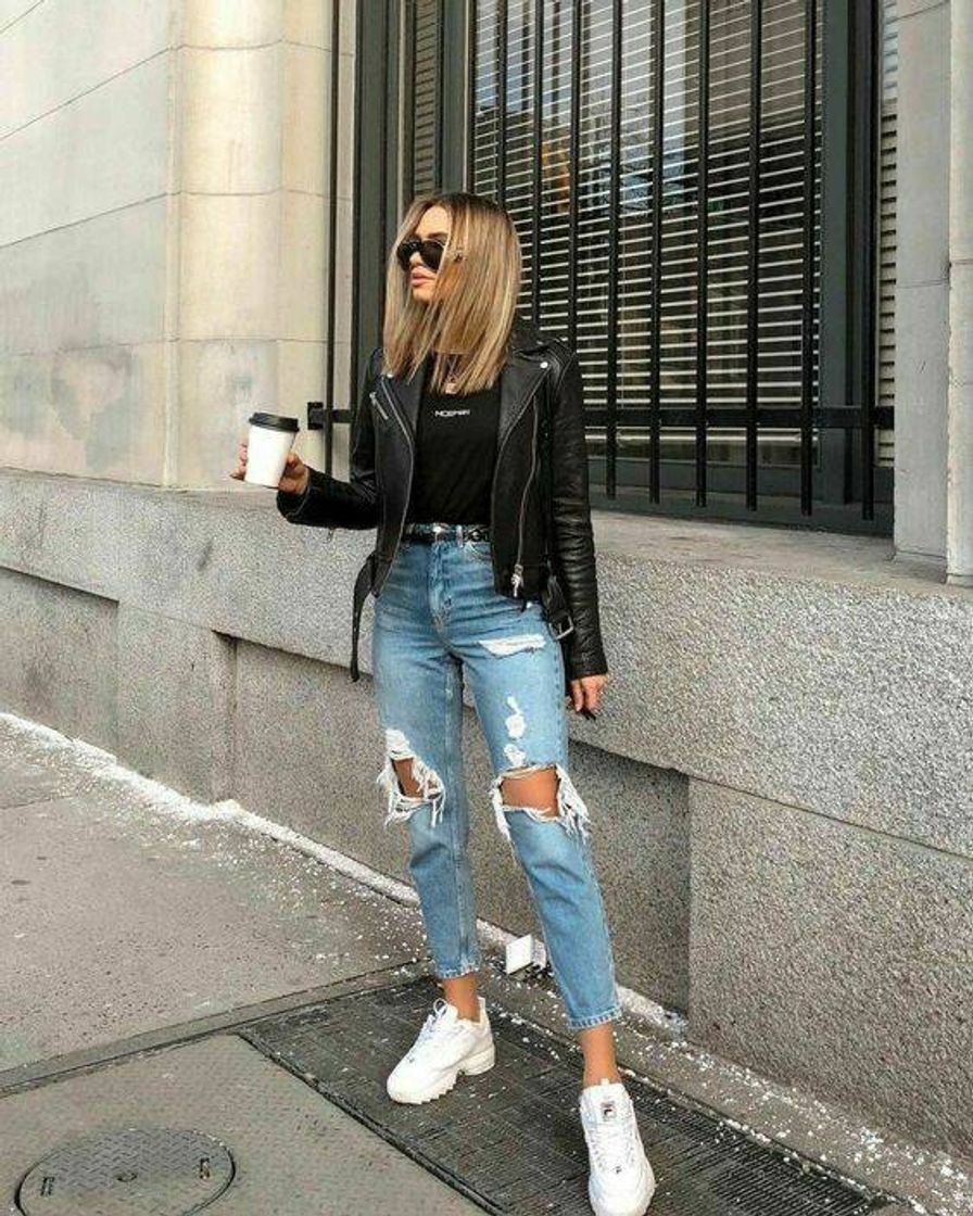 Moda Look Jeans e Couro