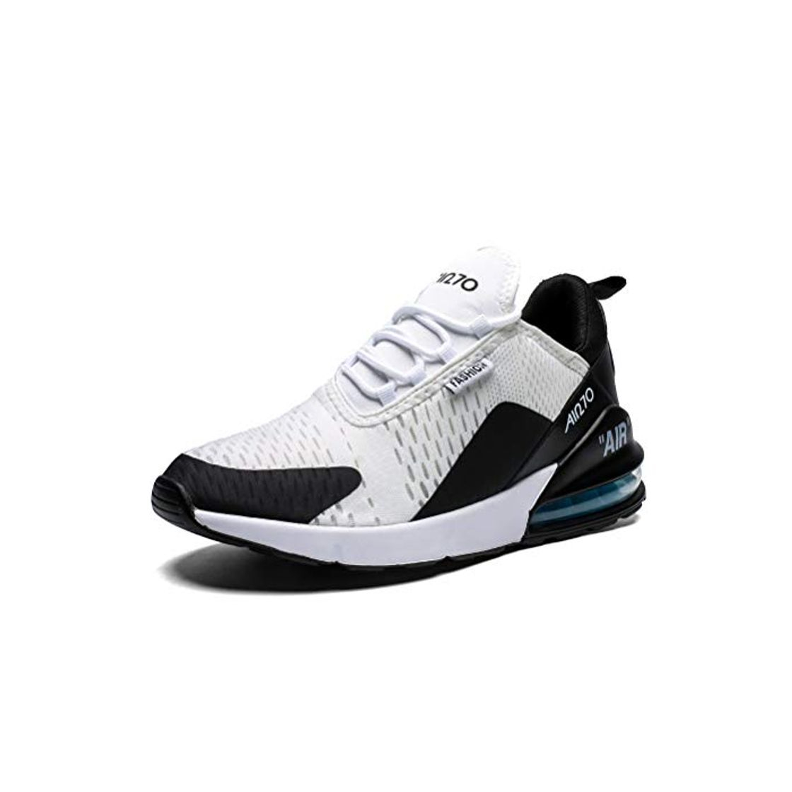 Fashion Zapatillas de Deportes Hombre Mujer Zapatos Deportivos Aire Libre para Correr Calzado Sneakers Running 10WhiteBlackBlue36EU