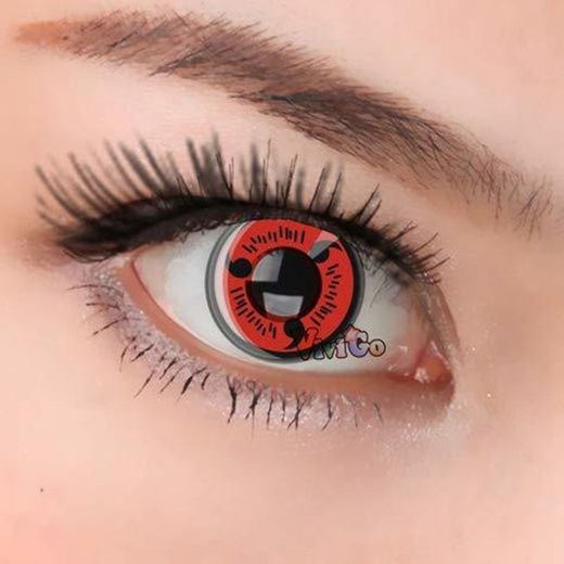 animación japonesa NARUTO Lentillas de color ROJO cosplay para Halloween duende lentillas