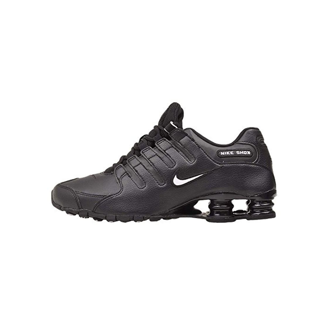 Product Nike Mens Shox NZ Black White Leather Trainers 44