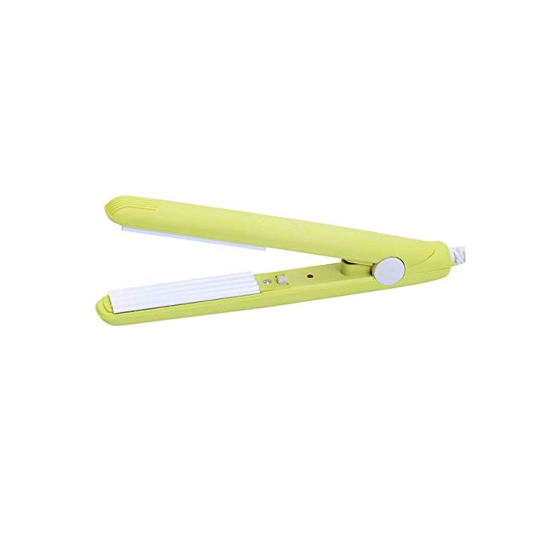 Social Mini Cerámica Electrónica Delarera Hierro Chapinha Enderezamiento Hierros Corrugados Pelo Crimper Herramientas 220V Enchufe De La Ue Yellow Curly
