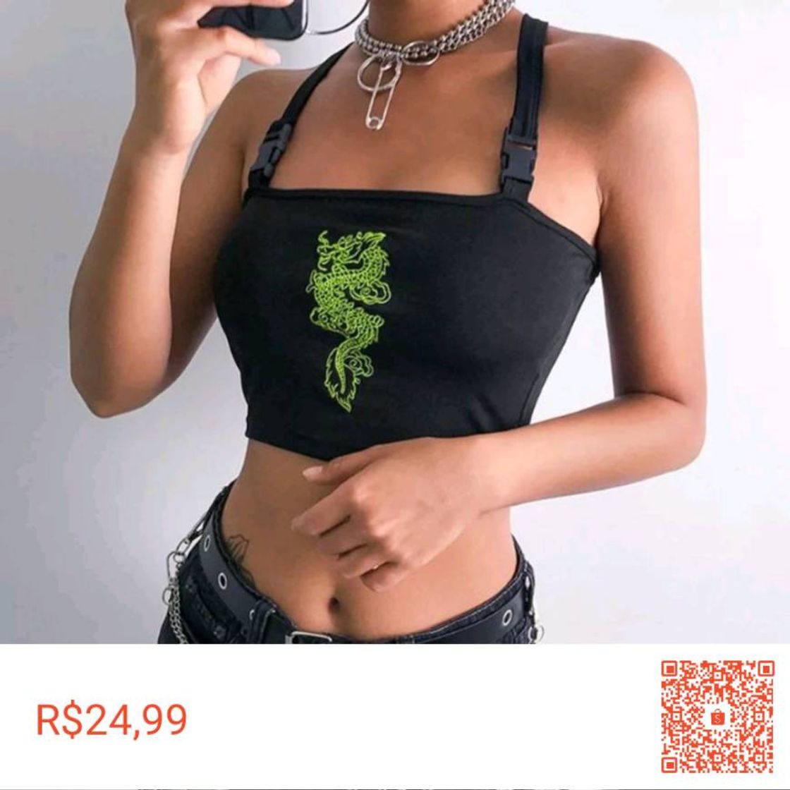 Fashion Cropped top dragão