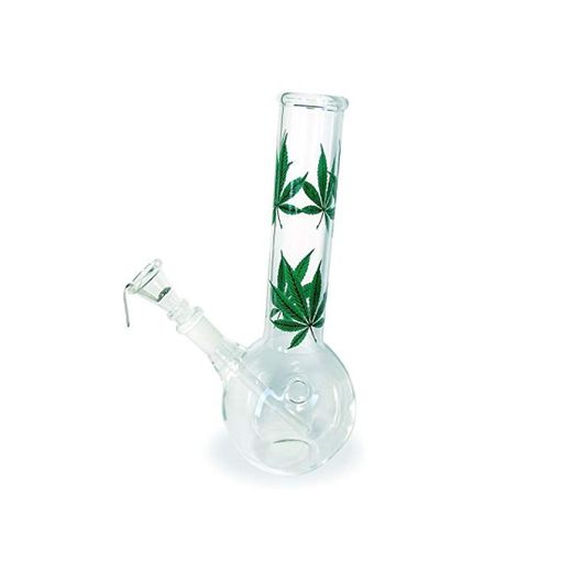 Bong vidrio 22 cm diseño de cáñamo