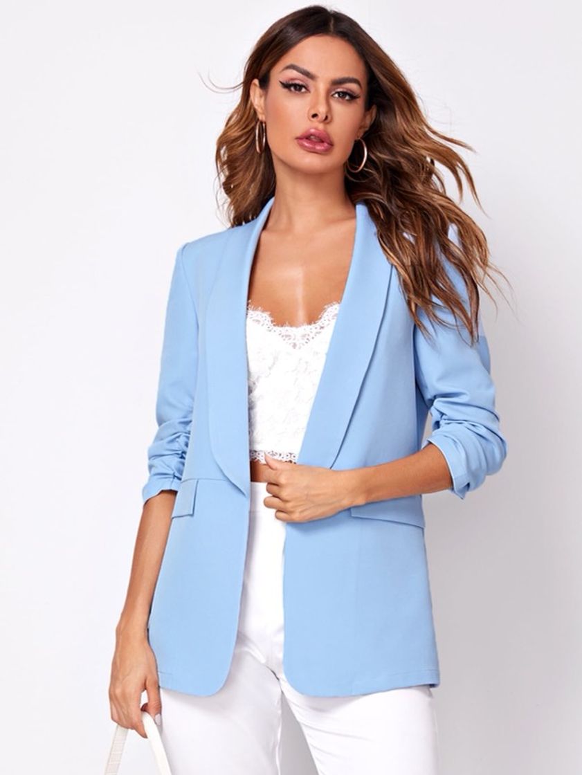 Fashion Blazer cor azul bebê 