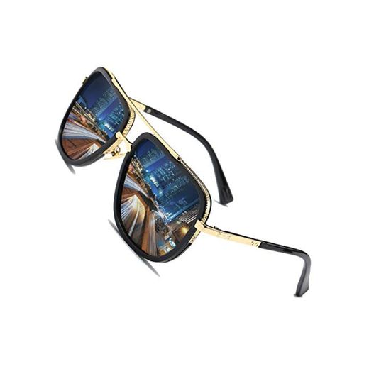 SHEEN KELLY Gafas de sol de los hombres polarizados marco de magnesio de aluminio conducción gafas de sol UV400 gafas de luz