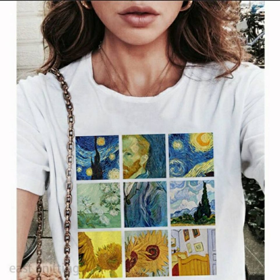 Fashion Camisa com pinturas do Van Gogh