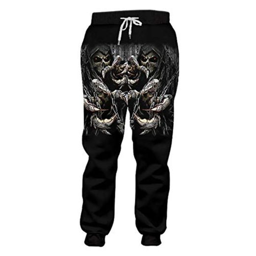 Ken-Rostisy Pantalones de Entrenamiento de Fitness para Hombre Imprimir Llavero Skull 3D