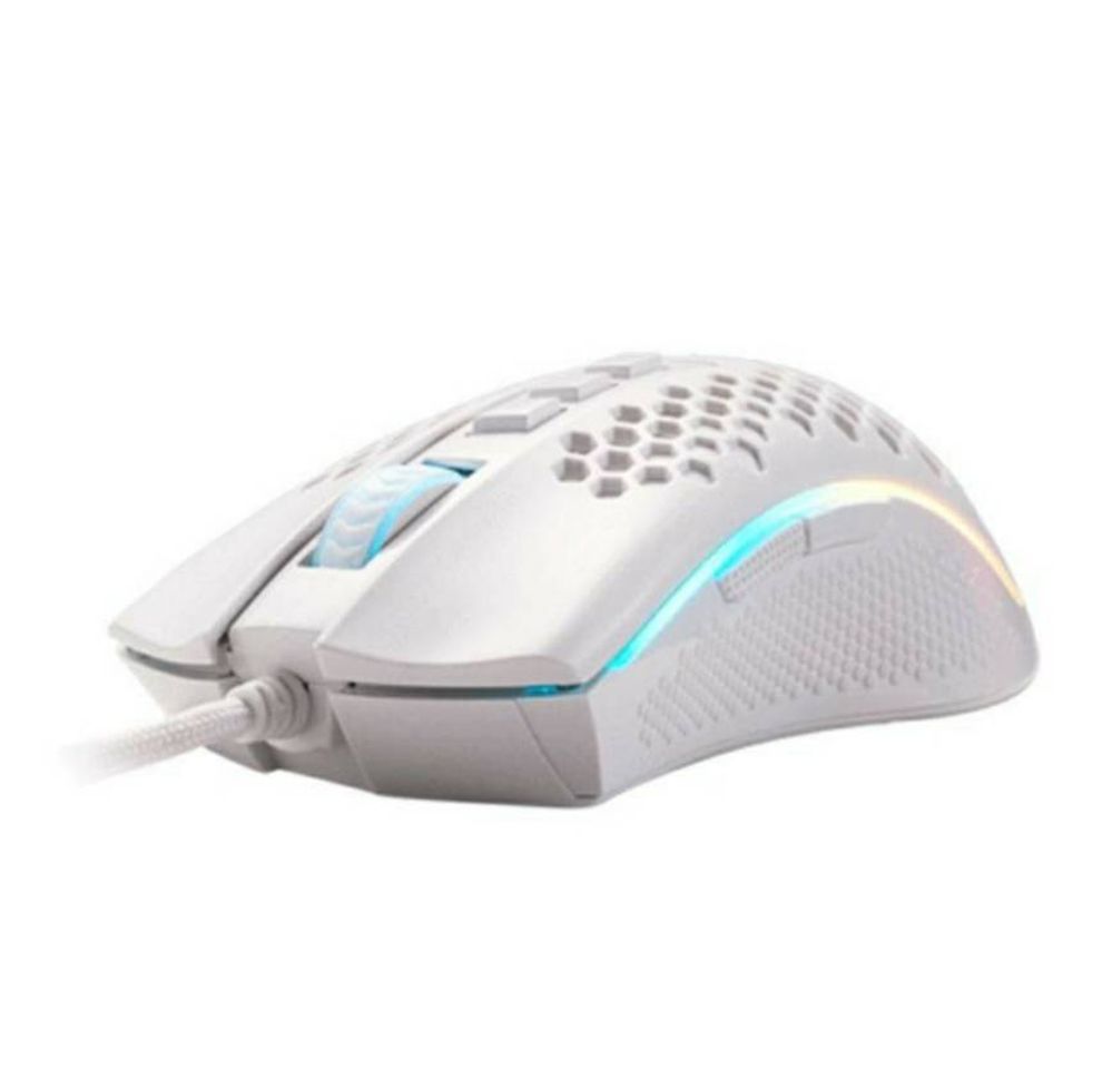 MOUSE GAMER REDRAGON STORM LUNAR WHITE RGB 12400DPI.